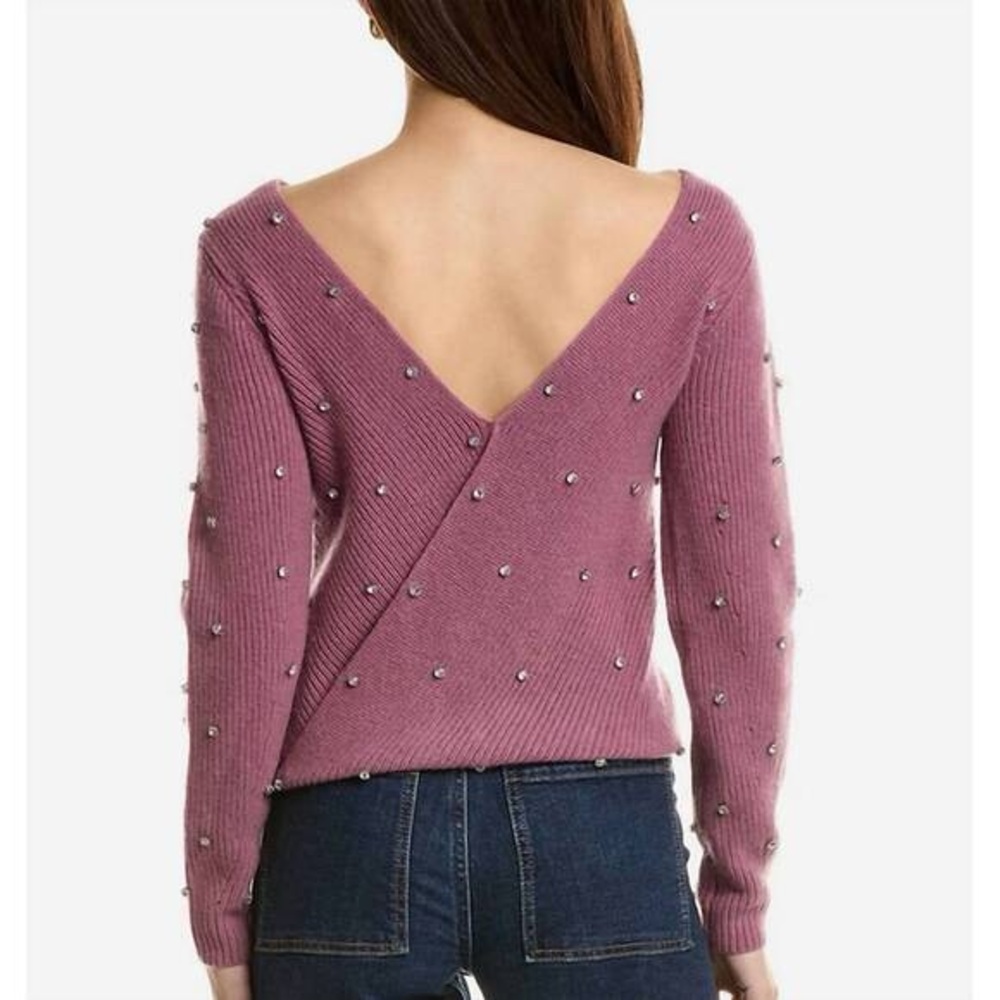ELIE TAHARI 🩷 V-WRAP CASHMERE SWEATER IN MAUVE 🎀 perfect condition 🎀